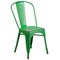 Merrick Lane Banks Indoor/Outdoor Stacking Metal Dining Chair with Single Slat Back and Distressed Powder Coated Finish